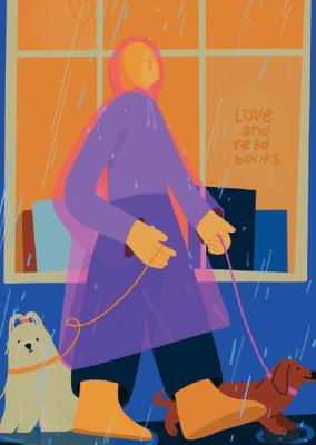 Открытка "Лайфстайл. Прогулка под дождём"