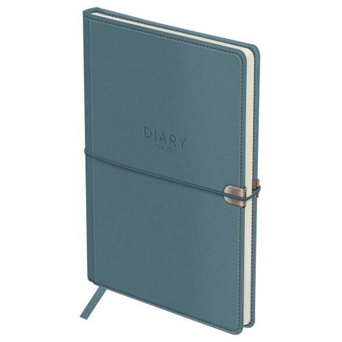 Ежедневник недатированный, кожзам OfficeSpace "Elastic band" A5 136 л, синий