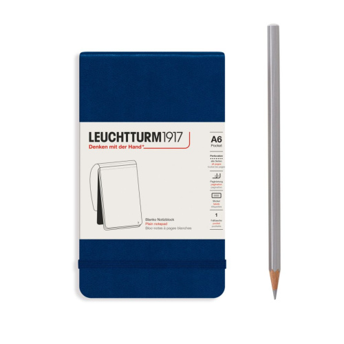 Блокнот нелинованный Leuchtturm Reporter Notepad Pocket 188 стр., твердая обложка темно-синий