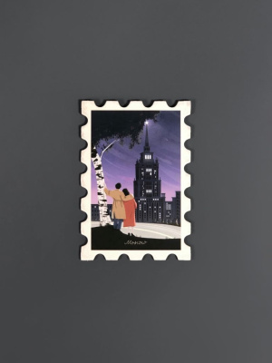 Магнит "Марка. Москва, романтики"