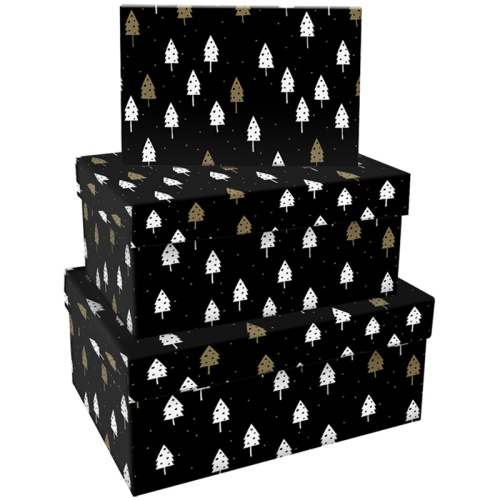Набор прямоугольных коробок 3в1, MESHU "Christmas Night", (19*12*7,5-15*10*5см)