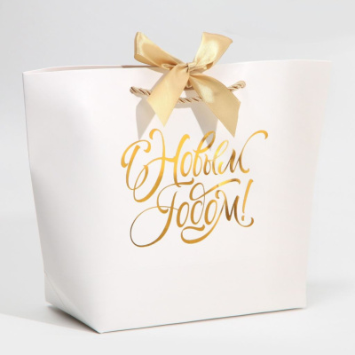 Пакет подарочный "White Snow", 19 х 20 х 9 см