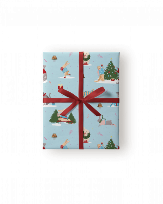 Упаковочная бумага "Год кота и кролика"