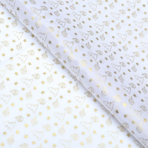 Бумага упаковочная тишью "Ёлочки",50 х 66 см