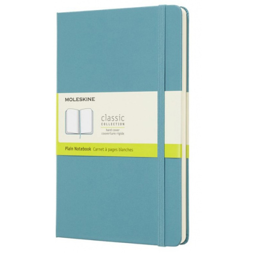Записная книжка нелинованный Moleskine "Classic" Large, 130х210 мм 240 стр, обложка голубая