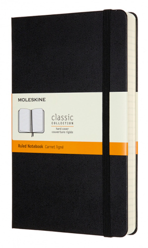 Записная книжка в линейку Moleskine "Classic Expended" Large 13х21 cм 240 стр., твердая обложка черн