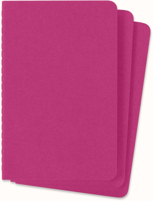 Блокнот в линейку Moleskine "Cahier Journal" 3 шт Pocket 90х140 мм 64 стр, обложка розовая неон