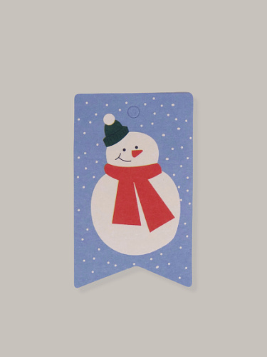 Бирка "Флажок со снеговиком"