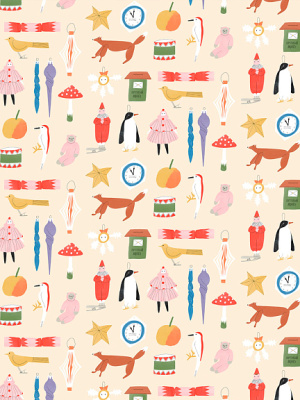 Упаковочная бумага "Игрушки и пингвин" 70х100 см