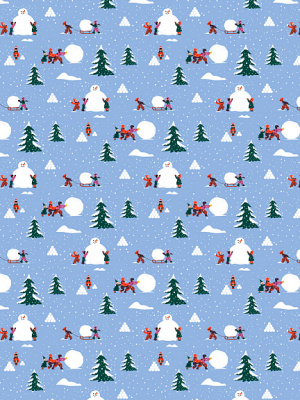 Упаковочная бумага "Игра в снежки" 70х100 см