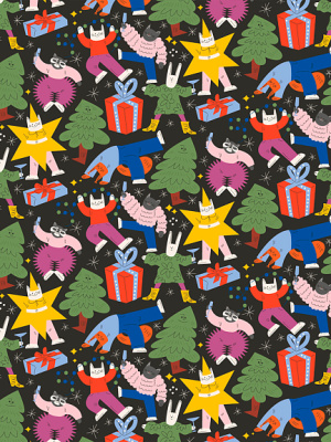 Упаковочная бумага "Новогодняя вечеринка" 70х100 см