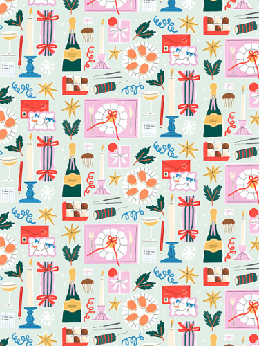 Упаковочная бумага "Праздничный стол" 70х100 см
