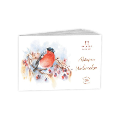 Планшет для акварели Лилия Холдинг "Снегирь" 15х25 см 15 л 300 г, 100% хлопок, белый