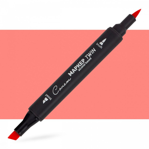 Маркер спиртовой Сонет "TWIN Brush" Кораллово-розовый