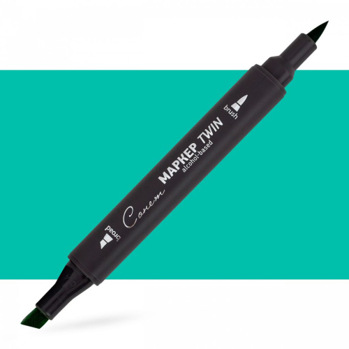 Маркер спиртовой Сонет "TWIN Brush" Мятно-зеленый