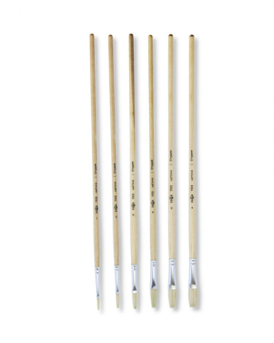 Кисть щетина плоская, удлиненный ворс Гамма "Студия" длинная ручка