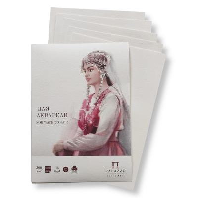 Папка для акварели Лилия Холдинг "Муза" БЕЛЫЙ А4 15 л 300 г, 100% хлопок