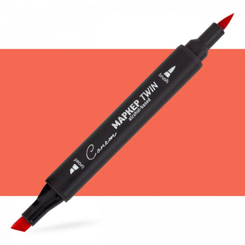 Маркер спиртовой Сонет "TWIN Brush" Красно-оранжевый