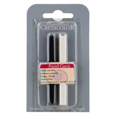 Набор необоженной сухой пастели Cretacolor "Carre" цвет черный и белый, в блистере