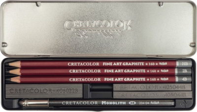 Набор для графики Cretacolor "GRAPHITE POCKET" 9 предметов, металл.коробка