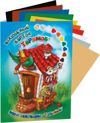 Набор для детского творчества из цветного картона "Теремок" А4 10 цв.10 л.