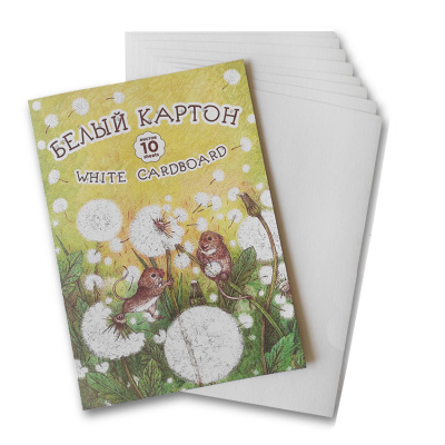 Набор для детского творчества из белого немелованного картона Лилия Холдинг "Веселый май" А4 10 л