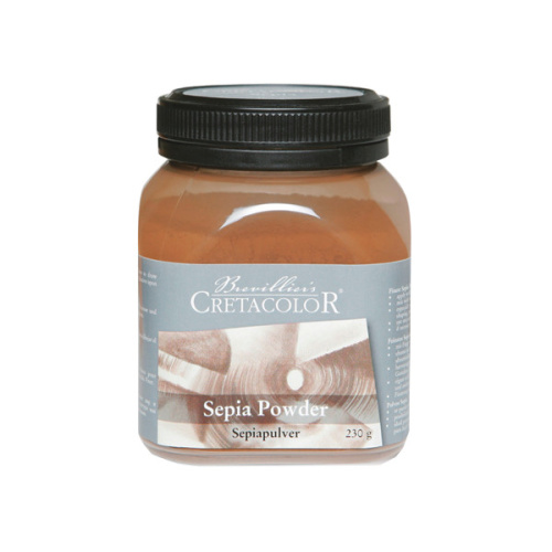 Сепия в пудре Cretacolor полностью водорастворима, 230 гр, в прозрачной пластиковой банке
