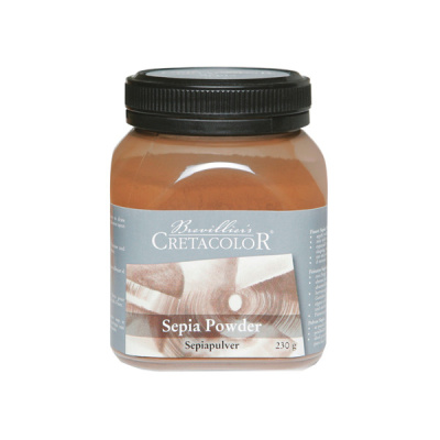 Сепия в пудре Cretacolor полностью водорастворима, 230 гр, в прозрачной пластиковой банке