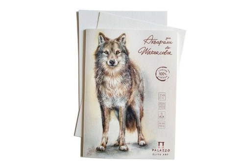 Папка для акварели Лилия Холдинг "Полярный волк" БЕЛЫЙ А4 5 л 250 г, 100% хлопок