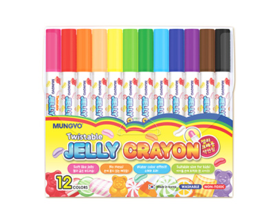Набор мелков Mungyo "JELLY" эффект пастели + акварели 12 цв, в пластиковой упаковке