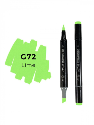 Маркер двухсторонний на спиртовой основе Sketchmarker Brush Цвет Зеленый лайм