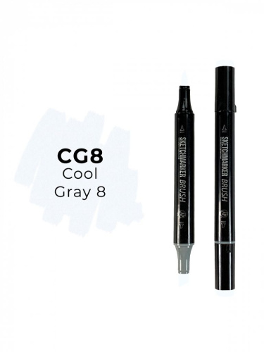 Маркер двухсторонний на спиртовой основе Sketchmarker Brush Цвет Прохладный серый 8
