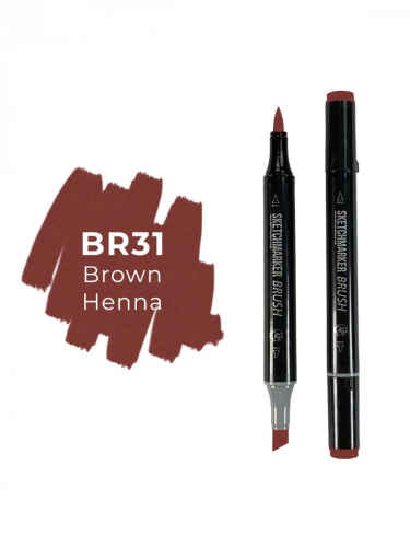 Маркер двухсторонний на спиртовой основе Sketchmarker Brush Цвет Коричневая хна