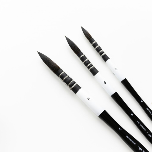 Кисть имитация белки круглая Малевичъ "Blanka" французское крепление