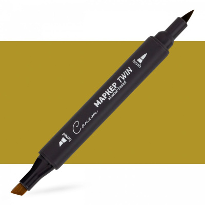 Маркер спиртовой Сонет "TWIN Brush" Золотисто-желтый средний