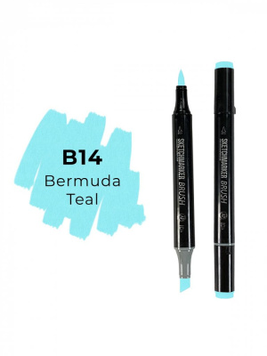 Маркер двухсторонний на спиртовой основе Sketchmarker Brush Цвет Бермудская бирюза