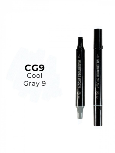 Маркер двухсторонний на спиртовой основе Sketchmarker Brush Цвет Прохладный серый 9