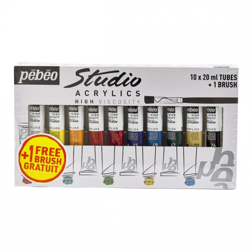 Набор акрила Pebeo "Studio Acrylics" 10 цв*20 мл