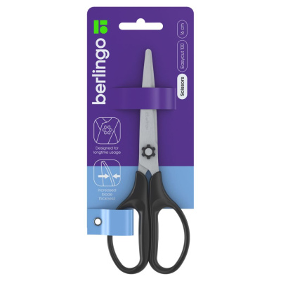 Ножницы Berlingo "Easycut 100" 16 см, европодвес