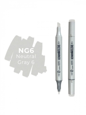 Маркер двухсторонний на спиртовой основе Sketchmarker Цвет Нейтральный серый 6