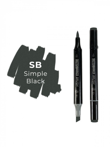Маркер двухсторонний на спиртовой основе Sketchmarker Brush Цвет Простой черный
