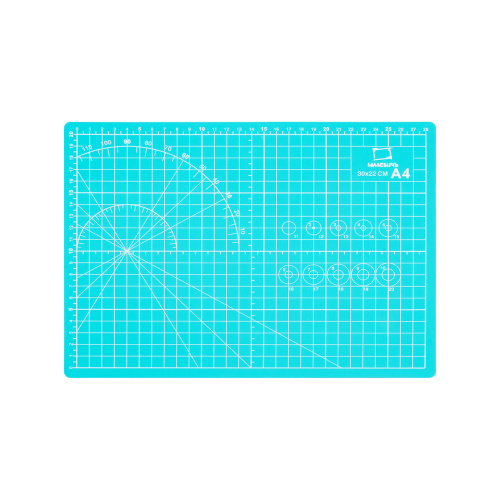 Коврик для резки Малевичъ 3-х слойный, А4, бирюзовый