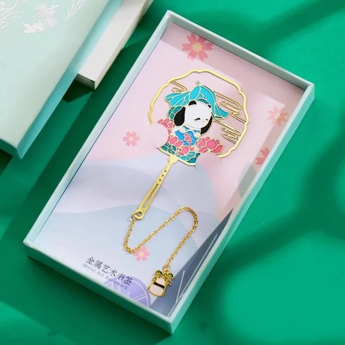 Закладка для книг с подвеской "Панда в цветах лотоса" (металл)