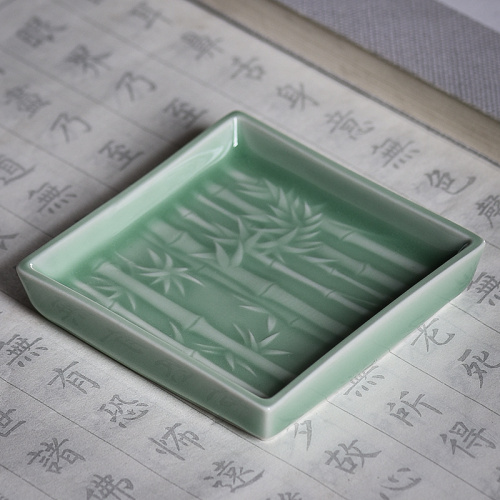 Блюдечко для туши "Бамбук" цвет: зеленый