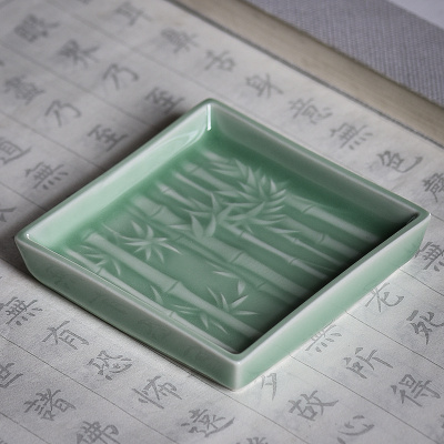 Блюдечко для туши "Бамбук" цвет: зеленый