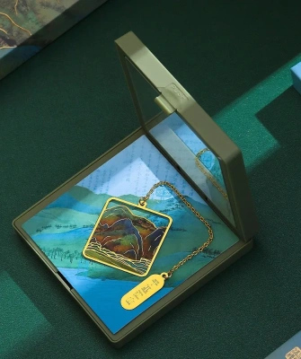 Подарочный набор "Горы и воды на тысячу ли" (квадрат) (металл)