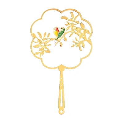 Закладка для книг с кисточкой "Пение птиц" (латунь, нейлон)