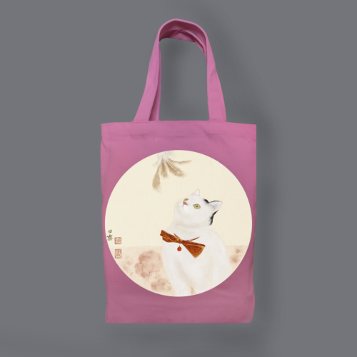 Сумка "Котик по кличке Миндаль 4", 34?39 см, хлопок, цвет розовый