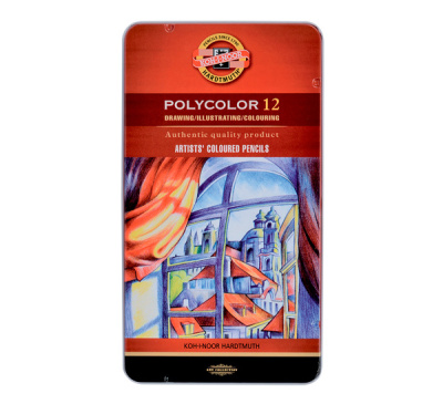Набор карандашей цветных Koh-I-Noor "Polycolor" 12 шт в металле