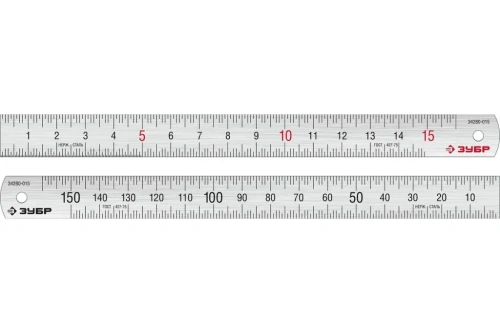 Линейка нержавеющая усиленная ЗУБР Про-15, длина 0,15 м